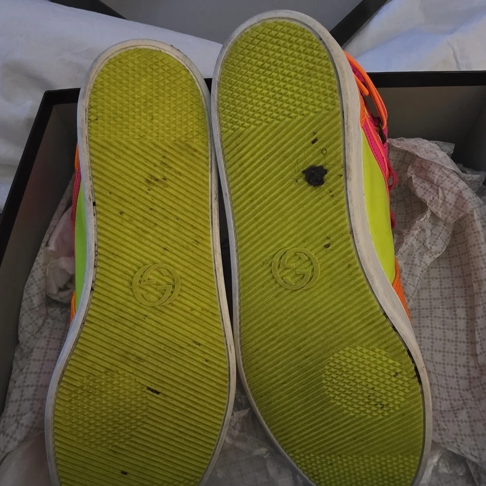 Gucci Neon High-Top Sneakers | Fluorescent Leather | EU 40.5- Box Included